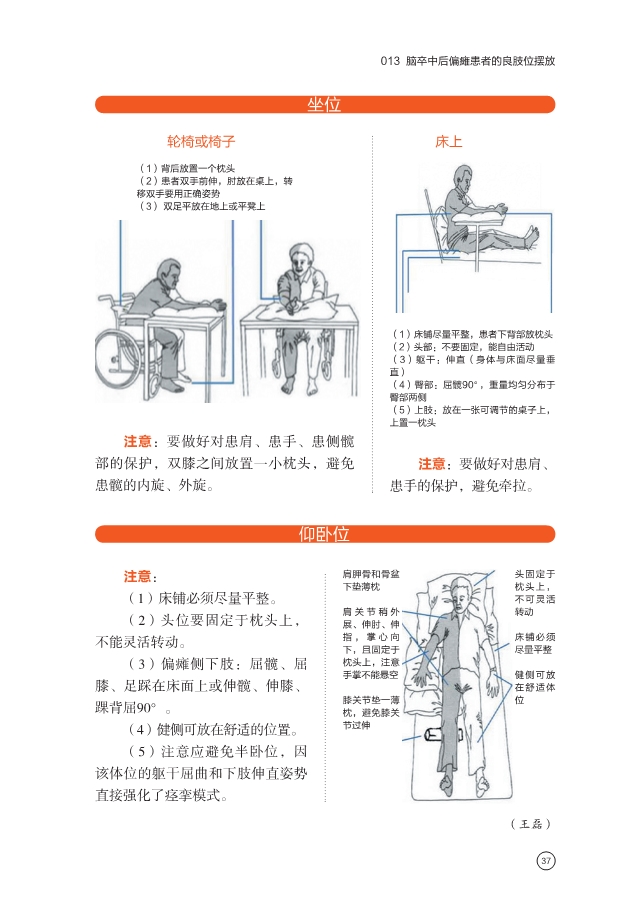 脑卒中后偏瘫患者的良肢位摆放